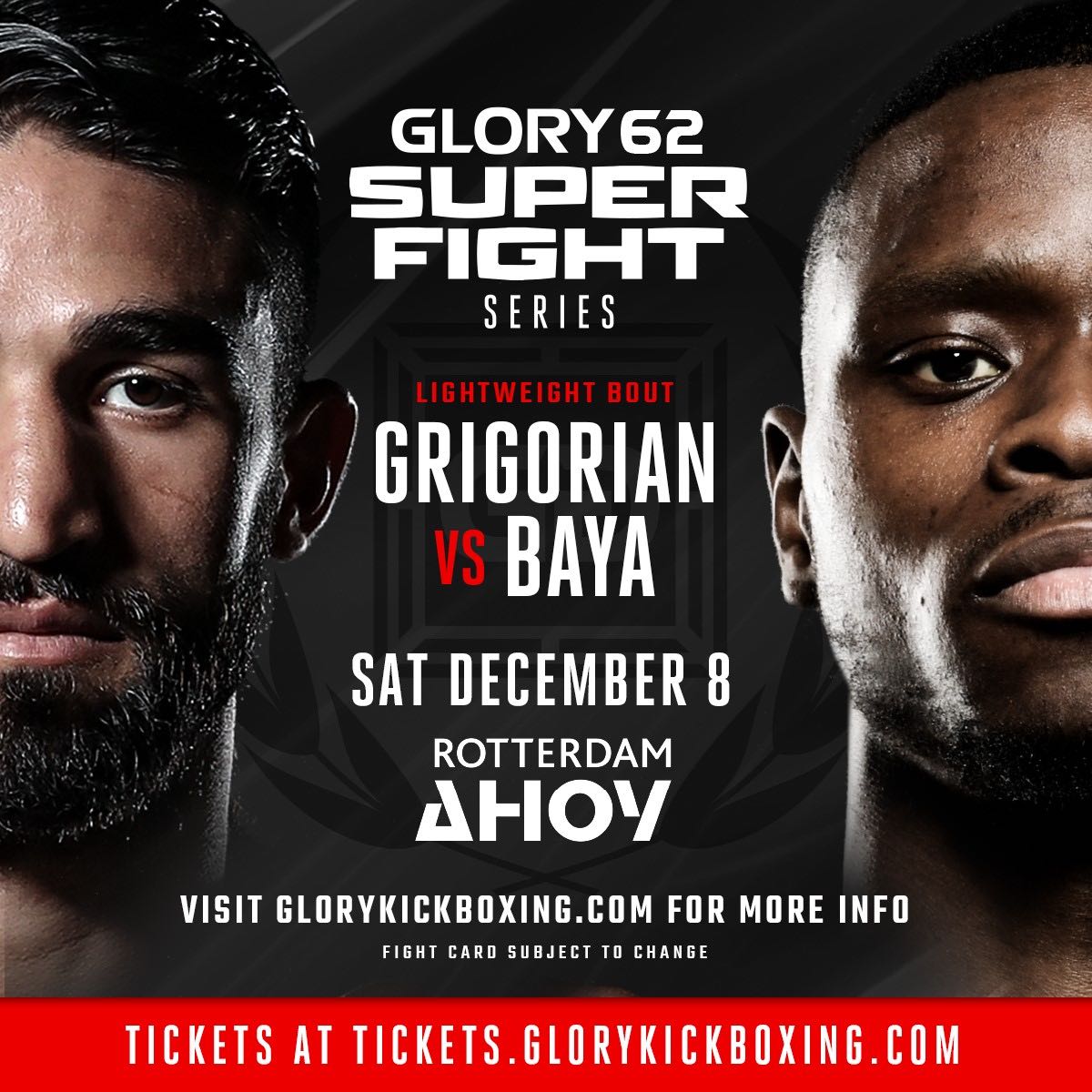 Also in Ahoy 8 December : Marat Grigorian vs Chris Baya