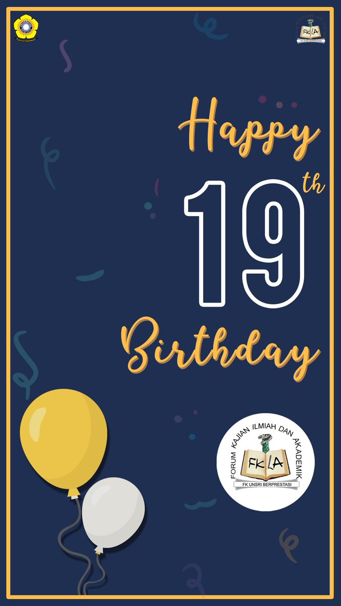 TODAY IS FKIA's ANNIVERSARY! Happy Belated 19th Birthday FKIA! 🎂 Semoga semakin jaya dan semakin bisa membuat FK Unsri Berprestasi!🏅✨#HappyBirthdayFKIAFKUnsri #19TahunFKIAFKUnsri #FKIAFKUnsri #FKUnsriBerprestasi