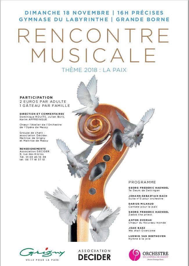 villedegrigny91's tweet photo. Rencontres musicales à #grigny91 organisées par l’association Décider en collaboration avec l’#operadeMassy à 16h gymnase du labyrinthe https://t.co/fK14e2cu6b
