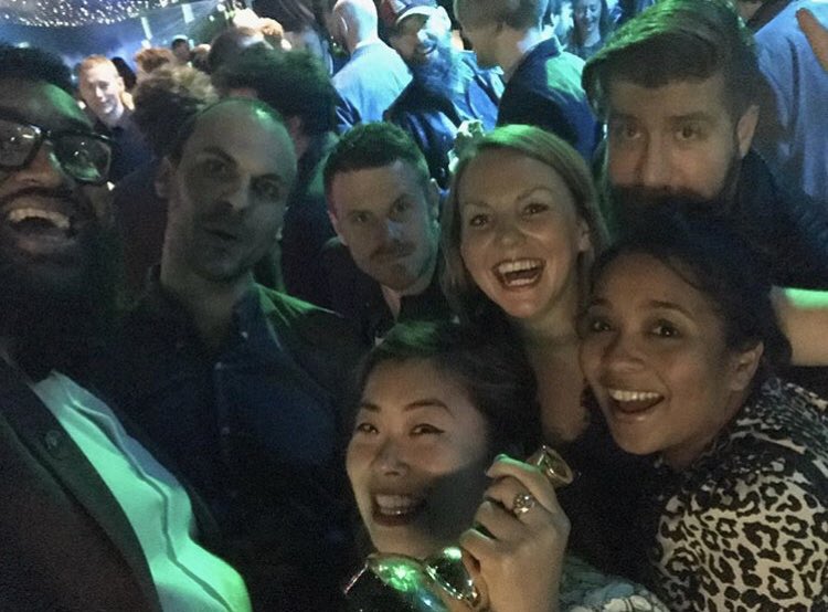 Skellylicious's tweet photo. I love getting up to work with these guys 🤗😍👭👫👬 #capcomfamily #winners #goldenjoysticks https://t.co/g8J02AxYMP