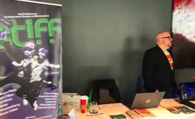 STIFFestival's tweet photo. .@jasonahlquist9 mans #SFS2018 booth; stoked to support @seafilmsummit π½
#indiefilm #stiff2019 #film #diy
#filminWA #cinema #produce https://t.co/2HO7f9yIBg