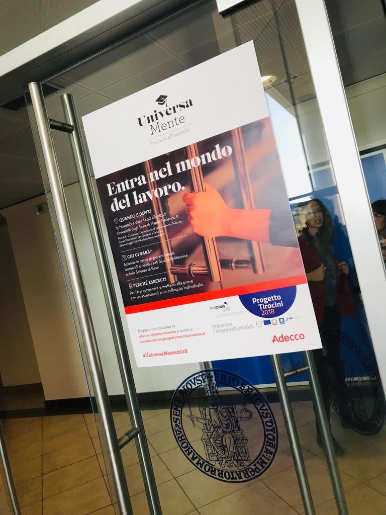 FebboRaff's tweet photo. L’impegno di @AdeccoItalia nel valorizzare il Capitale Umano quest’anno presso la Scuola Politecnica di @UninaIT con #UniversaMente2018. Complimenti ai 70 laureandi e neolaureati che con entusiasmo hanno colto l’opportunità di farsi conoscere dalle 50 aziende partecipanti #WSRIA https://t.co/bazmFAHQ2E