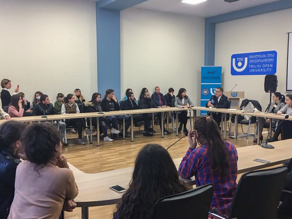 #ICC #Georgia Field Office Chief engages with students from #Tbilisi Open University, answers questions about how the Court works, jobs at the ICC & other #justicematters #ICCoutreach