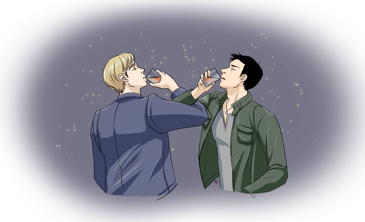 #짐본즈_전력_60분 
전력주제 중 음료수를 그려보았습니다! 음료수라고 하기엔 술<<이며 전혀 60분이 아니며 전혀 전력 당일에 마치지도 못했지만 올려봅니다...😂😂