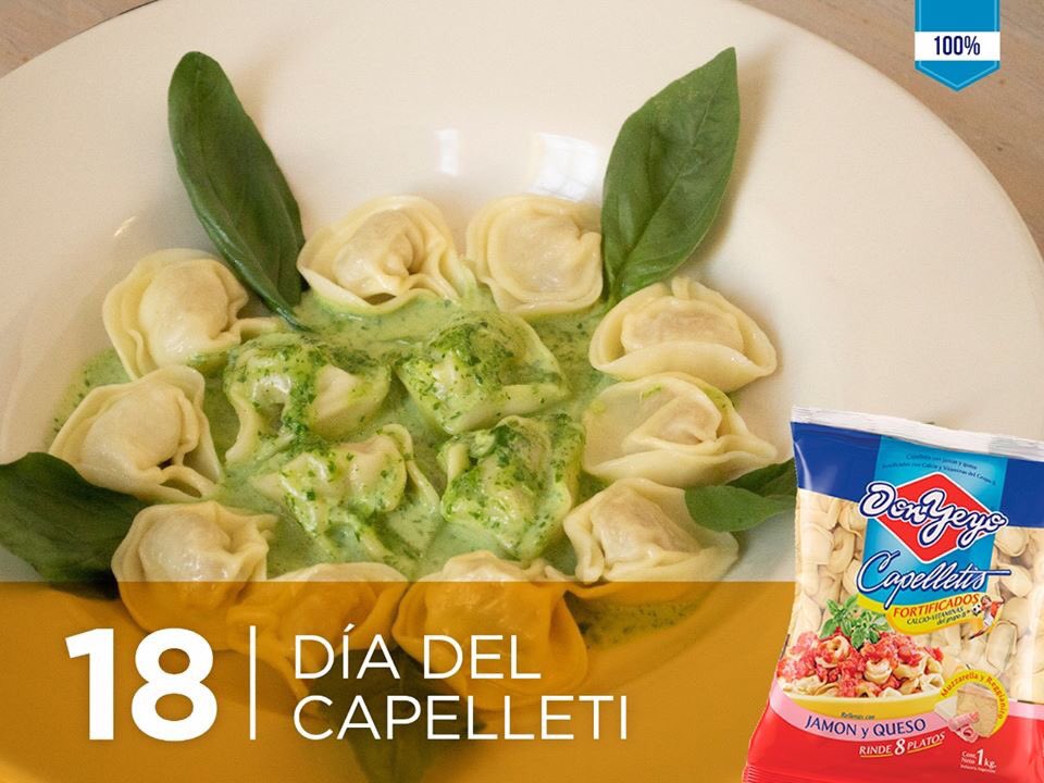 DonYeyoWeb's tweet photo. 🇦🇷 Hoy es 18, te recordamos que es el día de los Capelletis!
Una fecha especial que definimos en Don Yeyo.
Esta exquisita pasta se merecía su día!
#UnSaborFamiliar https://t.co/yrH0oyEeKK