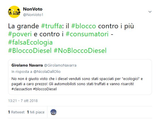 NonVoto1's tweet photo. I #GiletJaune protestano contro la grande #truffa che colpice i più #poveri. La stessa #truffa che ha portato al #bloccoDiesel in #Italia, senza #indennizzo e con un #trasportoPubblico del tutto #insufficiente o #inesistente.

#GiletJaunes #NoBloccoDiesel

https://t.co/nPp0kSzEGG https://t.co/OynpHrSSzr