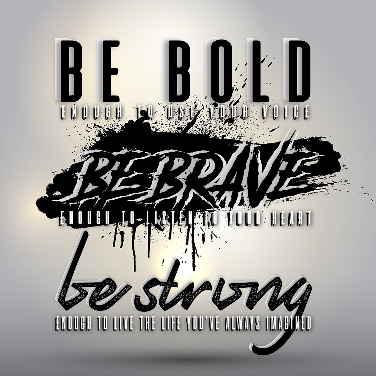 MonroebotG's tweet photo. Be BOLD enough to use your voice.
Be BRAVE enough to listen to your heart. Be STRONG enough to live the life you’ve always imagined.🖤
#SundayThoughts #GraphicDesign #MonroebotGraphics https://t.co/vni6f0NdHw https://t.co/Hand0x6OSF
