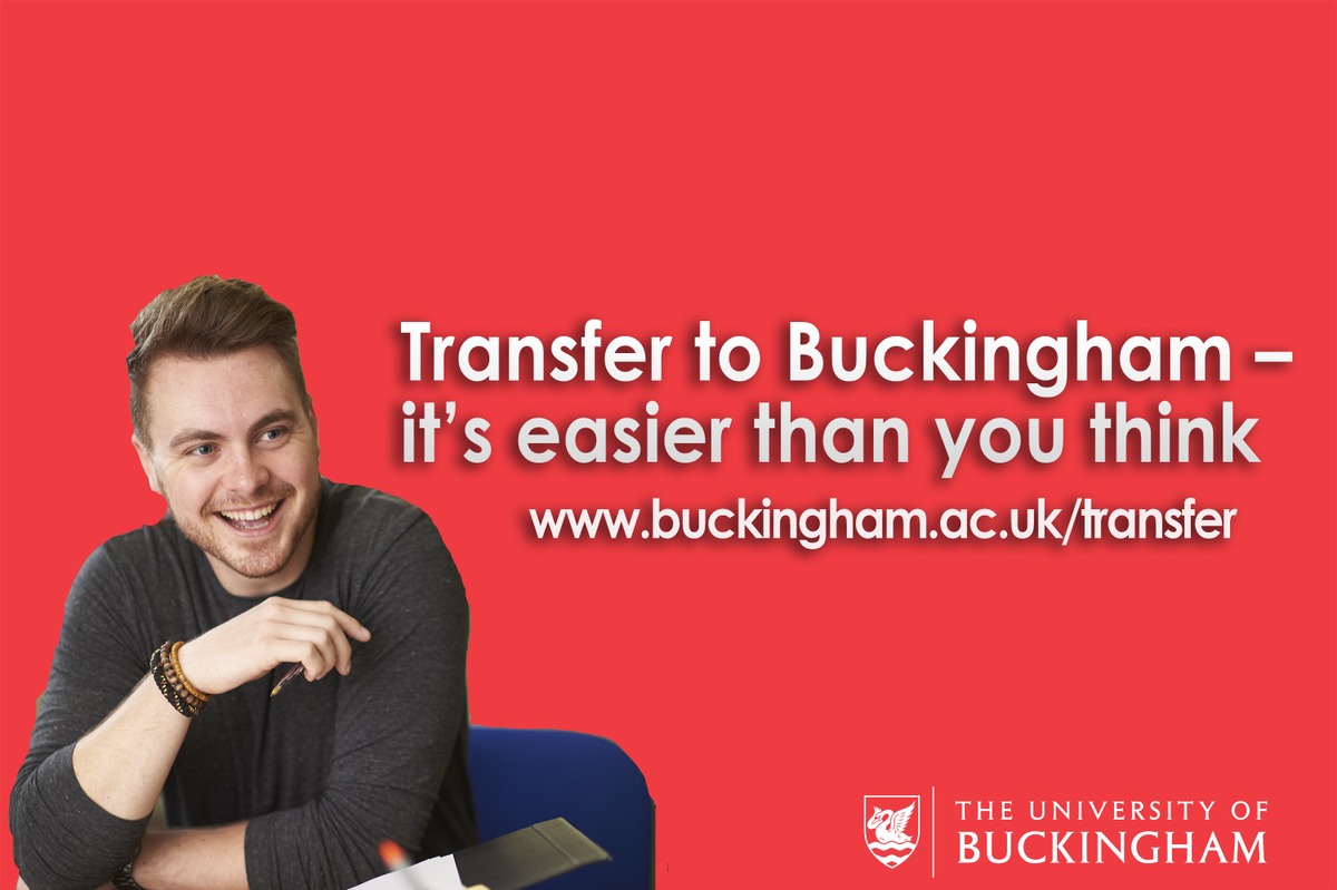 Not completely satisfied with your current university experience? Our two-year undergraduate degrees are perfect if you fancy a change of course or place of study. Simply email admissions@buckingham.ac.uk to find out more: bit.ly/2SVOYfV