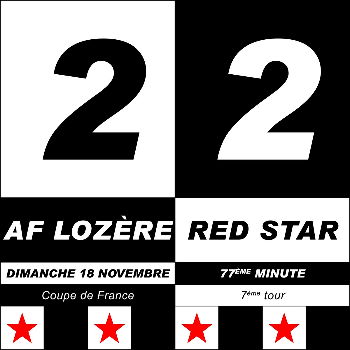 RedStarFC's tweet photo. ⌚️77' L'Avenir Foot Lozère égalise... Par Mickael De Freitas ! 2-2 #AFLRED #AllezRedStarFC 📝 https://t.co/w4yn8XIxrr https://t.co/i3tBhWUQgk