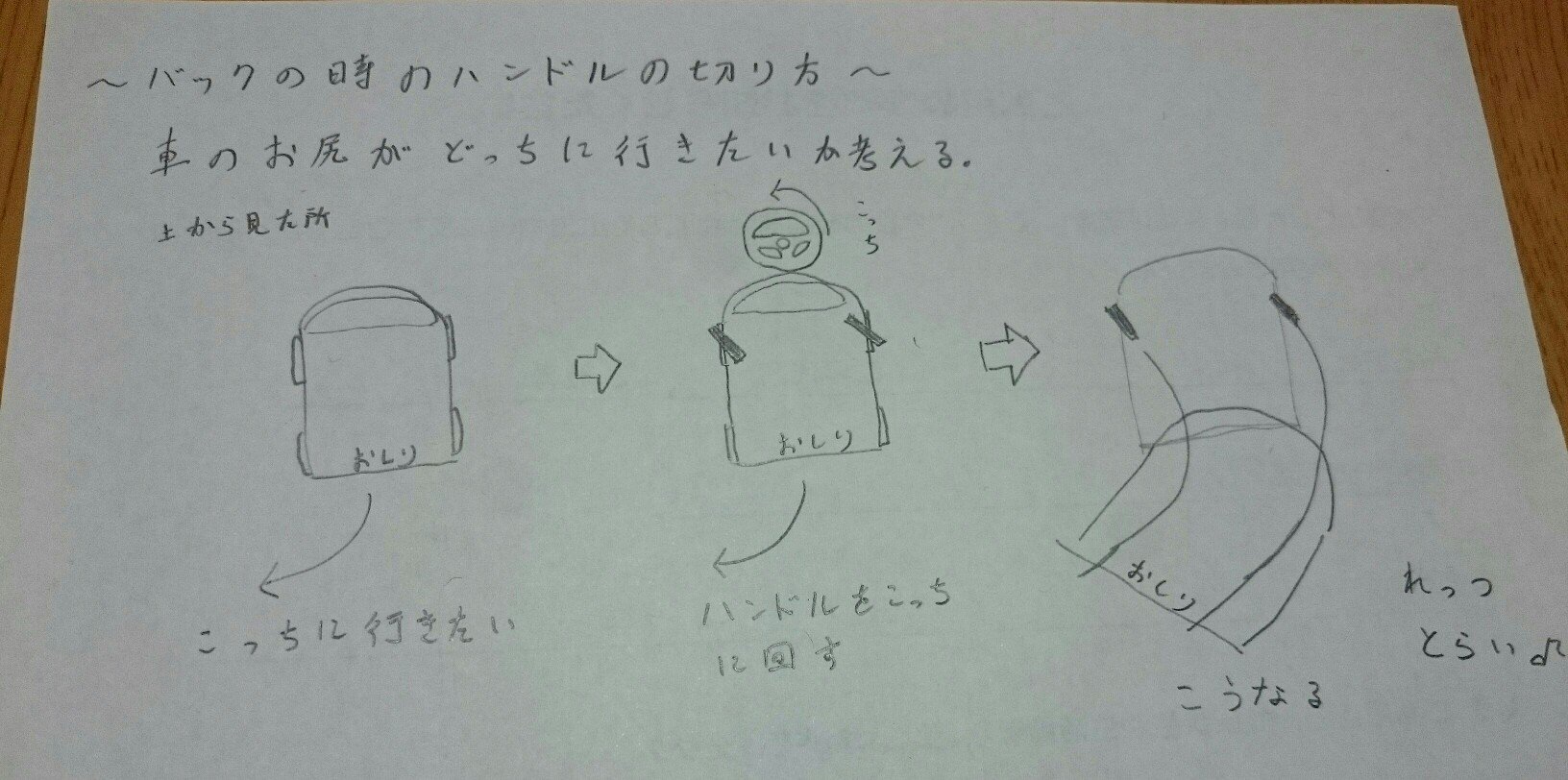 ポメラニアンに見えないポン太 Nayu 車初心者の方へ Q バックの時にハンドルをどっちに切ったら良いか解らない A 車 のお尻がどっちに行きたいか考えて こっちに行きたい時はこっちに切ってみてください٩ W و左に行きたい時は左回り 反時計回り