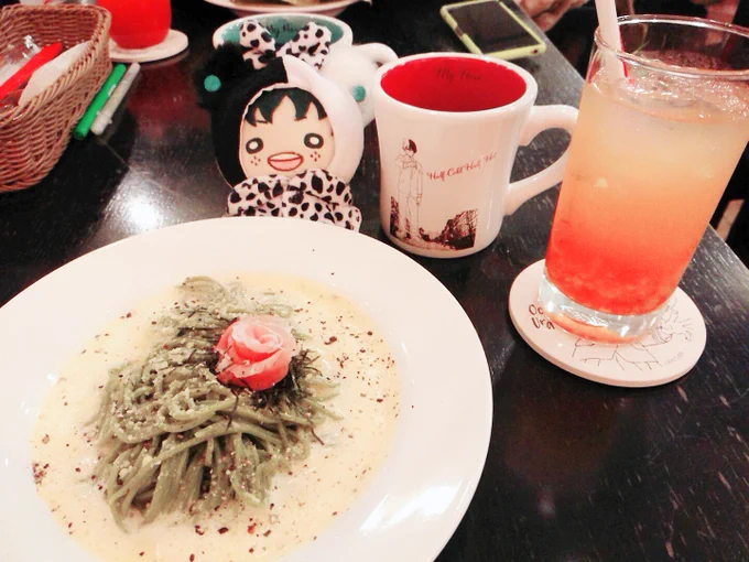 文カフェも楽しかったー!轟出缶バッジもゲットできたしてんさんにでっくん描いていただいてコースターコラボもさせていただきました?✨❤️? 