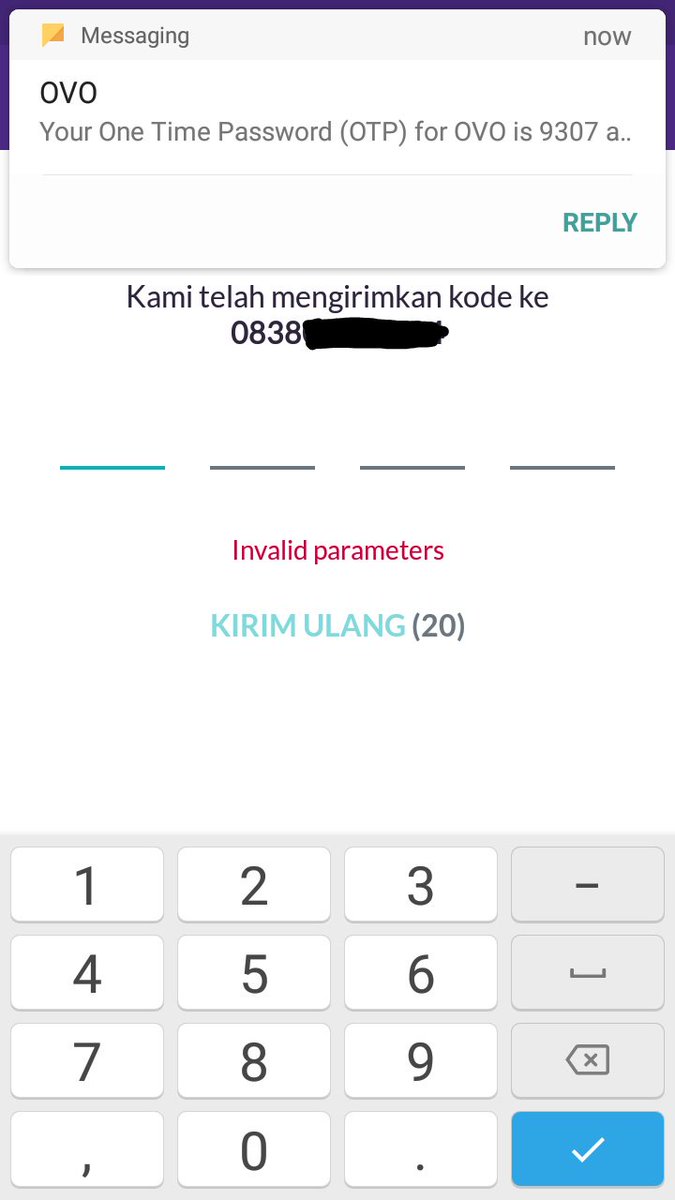 Ibat_Turahman's tweet photo. @ovo_id ini kenapa ya ko ga bisa login tulisanya invalid parameters ?? https://t.co/2wOxzQ1otr