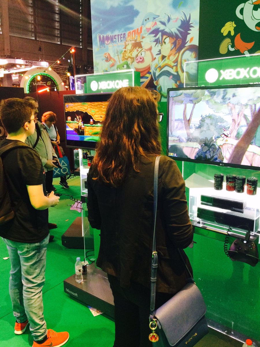FDG_Games's tweet photo. Big thanks to the 3rd party dev support teams from @ID_Xbox, @PlayStation and @NintendoEurope for letting us showcase #MonsterBoyGame at many events. We love #NintendoSwitch #XboxOne and #PlayStation + kudos to @ShaneWatch for helping us out on #PSX2016 ❤️ https://t.co/gBfQPrFe0z