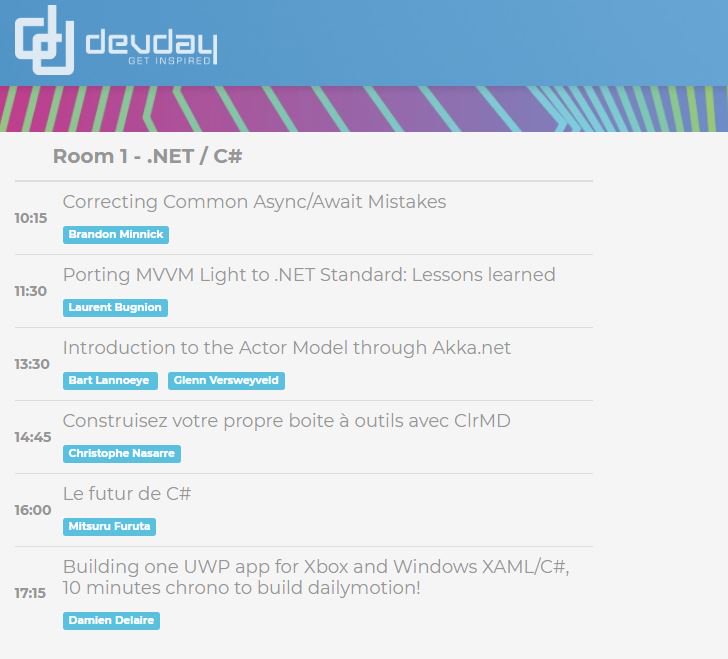 DevDayBE's tweet photo. Une journée de concentré #dotnet / C#, avec des vrais morceaux de #microsoft et de #MVP dedans. C'est ce que vous trouverez à la salle 1 lors du #devday18. https://t.co/6C7Ip6viZE