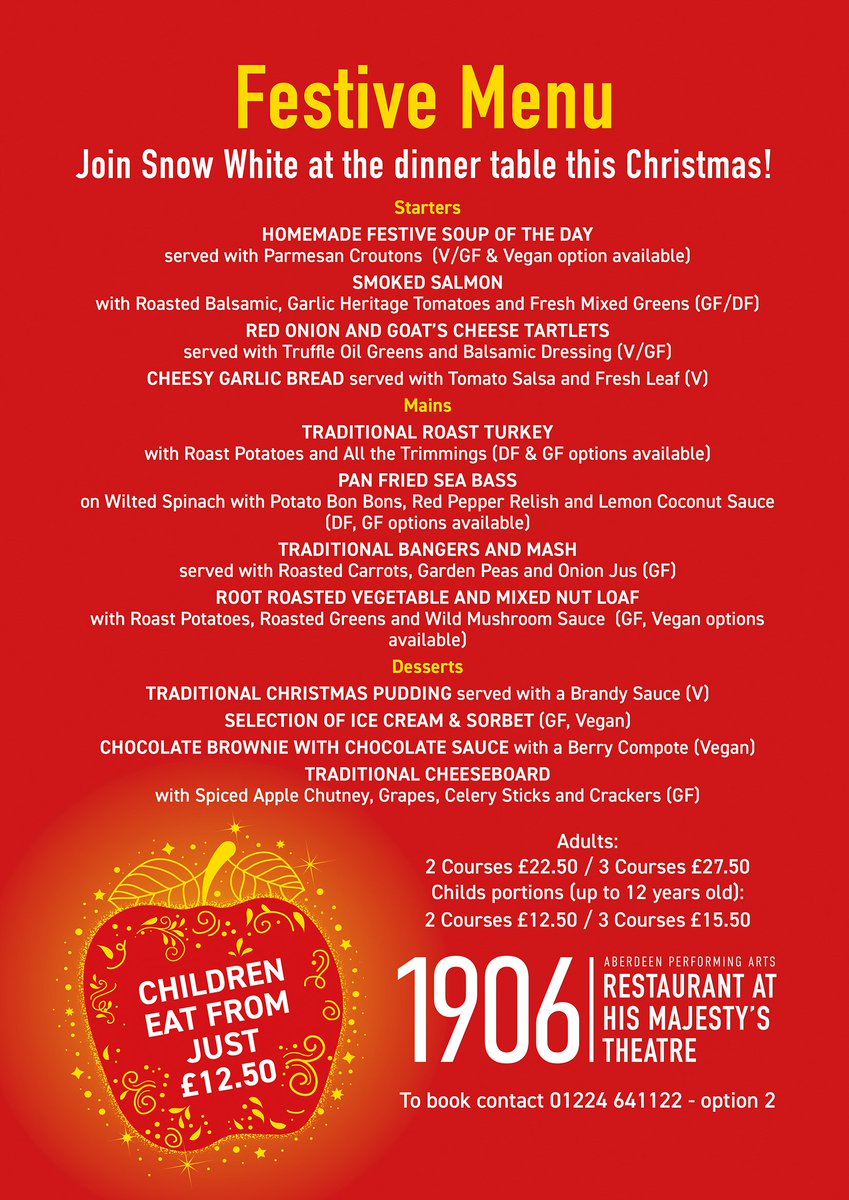 1906Aberdeen's tweet photo. Are you coming to see a show at HMT this Festive Season, why not book our brilliant festive meal ahead of the show: https://t.co/kgCoQ8uGum https://t.co/uOysUivDIy