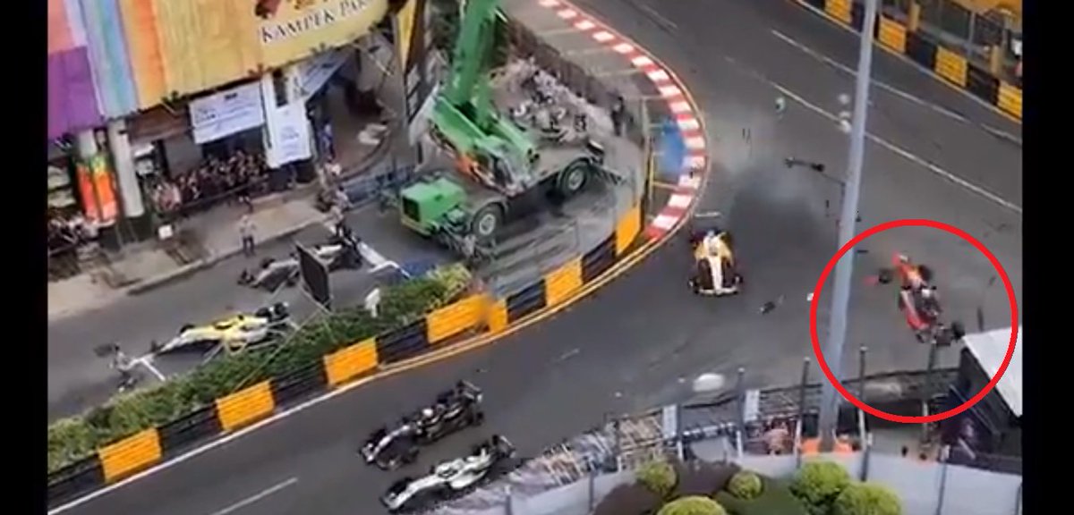 NST_Online's tweet photo. Motor racing-F3 driver Floersch fractures spine after huge airborne crash
#Formula3 
#MacauF3

https://t.co/uk0CbLUYzZ https://t.co/efQadOAk9V