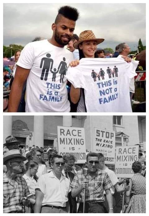 Navarro_Hector's tweet photo. Fuerte pero cierto.
Arriba una familia protesta contra las familias LBGT.
Abajo las familias protestan por no tener familias como las de arriba. (personas de color con blancos).
60 años de distancia y no se aprenden de los errores del pasado.
Algo se está haciendo mal. 👫👬👭 https://t.co/YjcnXEmJov