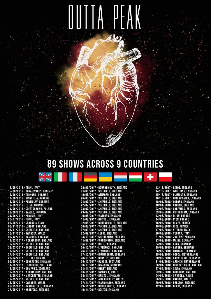 Loveproof is over.
We just want to thank all of the incredible bands who we’ve toured and shared the stage with on this album cycle.

Please follow us into the next step of Outta Peak.