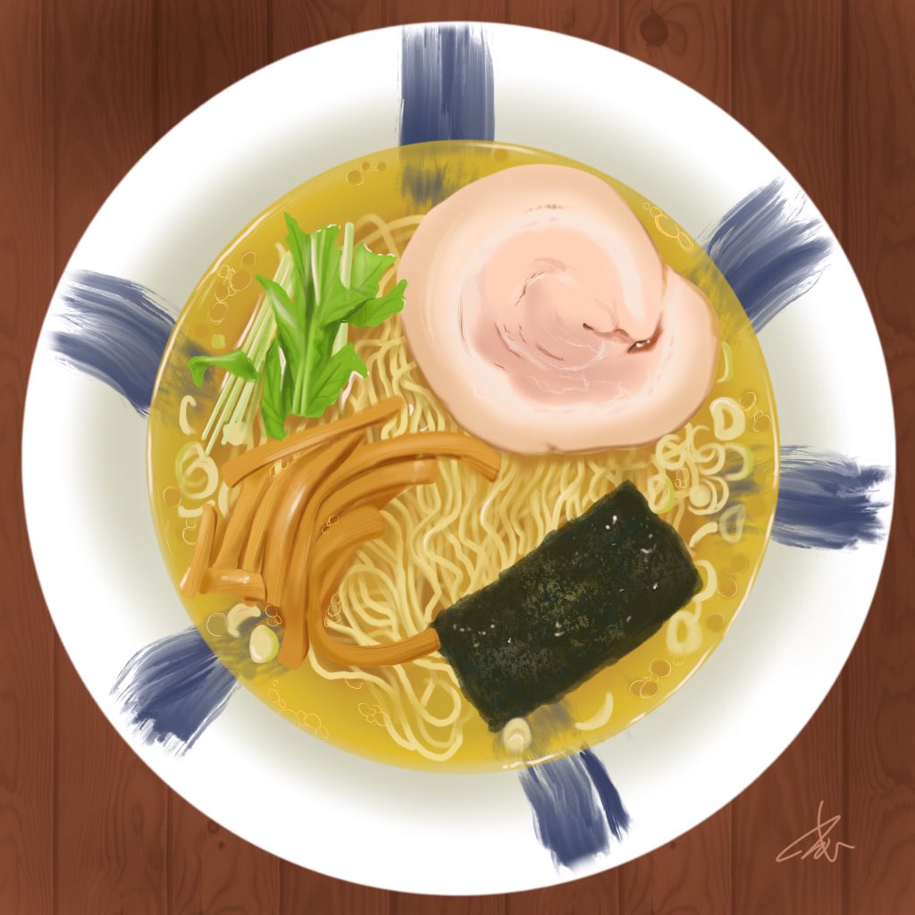 むしゃのぞみ にがおえイラストレーター 美味しいものを美味しそうに描きたい うーん なんかもっと頑張れそうな仕上がり 練習あるのみです ラーメン 粋な一生 塩ラーメン ラーメン大好き ラーメン好きと繋がりたい イラスト 食べ物 Ilust