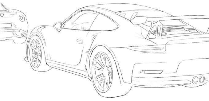 本当に同じ人が描いているのかと聞かれたこともありますがPorscheGT3も描いています。 