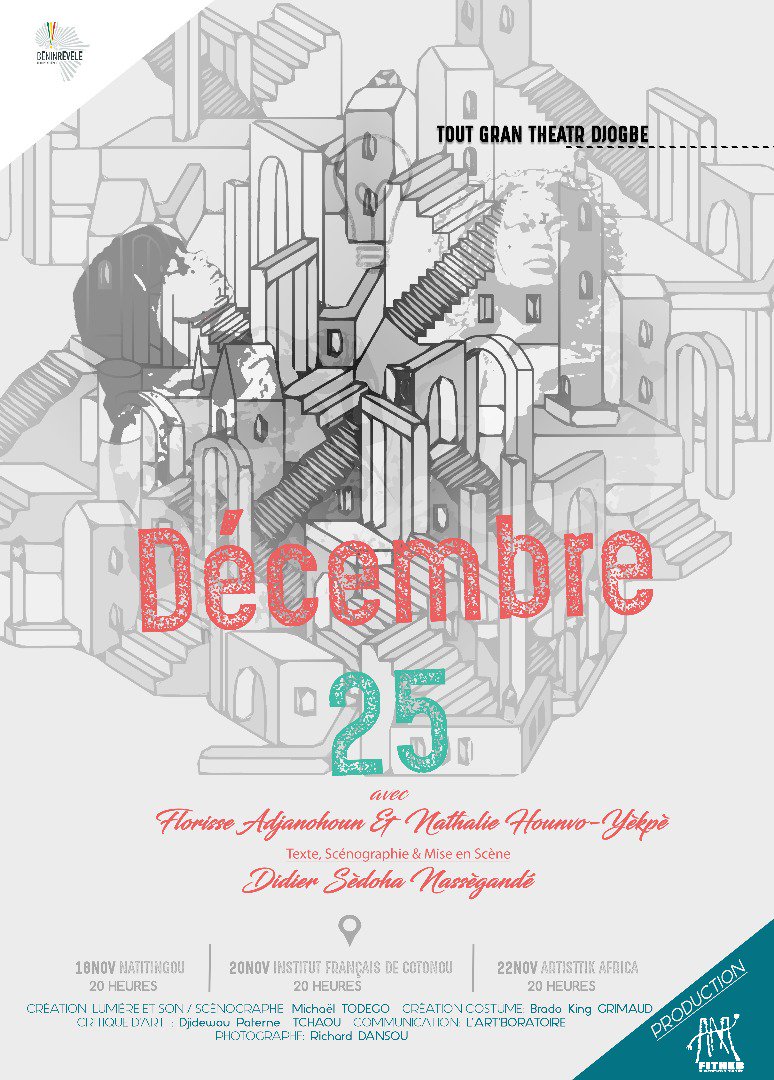 leminceart's tweet photo. Continuons d'avancer sur le chemin de la #recherche et de la #création #artistique. #Decembre25 est une pièce ecrite et mise en scène par #DidierNassagande, jeune et talentueux et critique envers son propre travail. A voir.@wasexo @IF_Benin #Fitheb2018 https://t.co/rCkHZg0j3a