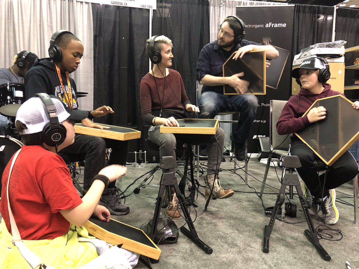 I had a blast jamming on the @aFrame_inst with the Louisville Leopard Percussionists at #pasic18.  So much fun and so much creativity in one place.  @ATV_USA @atv_corporation @ikuo @MikeSnyderDrums #percussion #handdrum