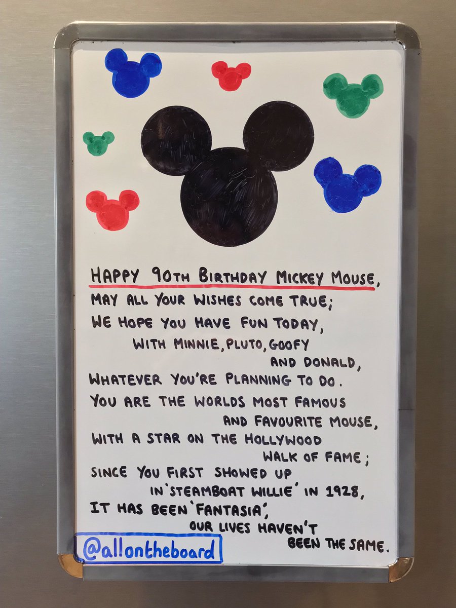 Disney Happy Birthday Quotes Twitter 上的 All On The Board："Happy Birthday #Mickeymouse May Your Dreams  And Wishes All Come True. Love @Allontheboard #Mickey90  #Happybirthdaymickey #Happybirthdaymickeymouse #Happy #Happybirthday #Disney  #Waltdisney #History #November18 #90Years ...
