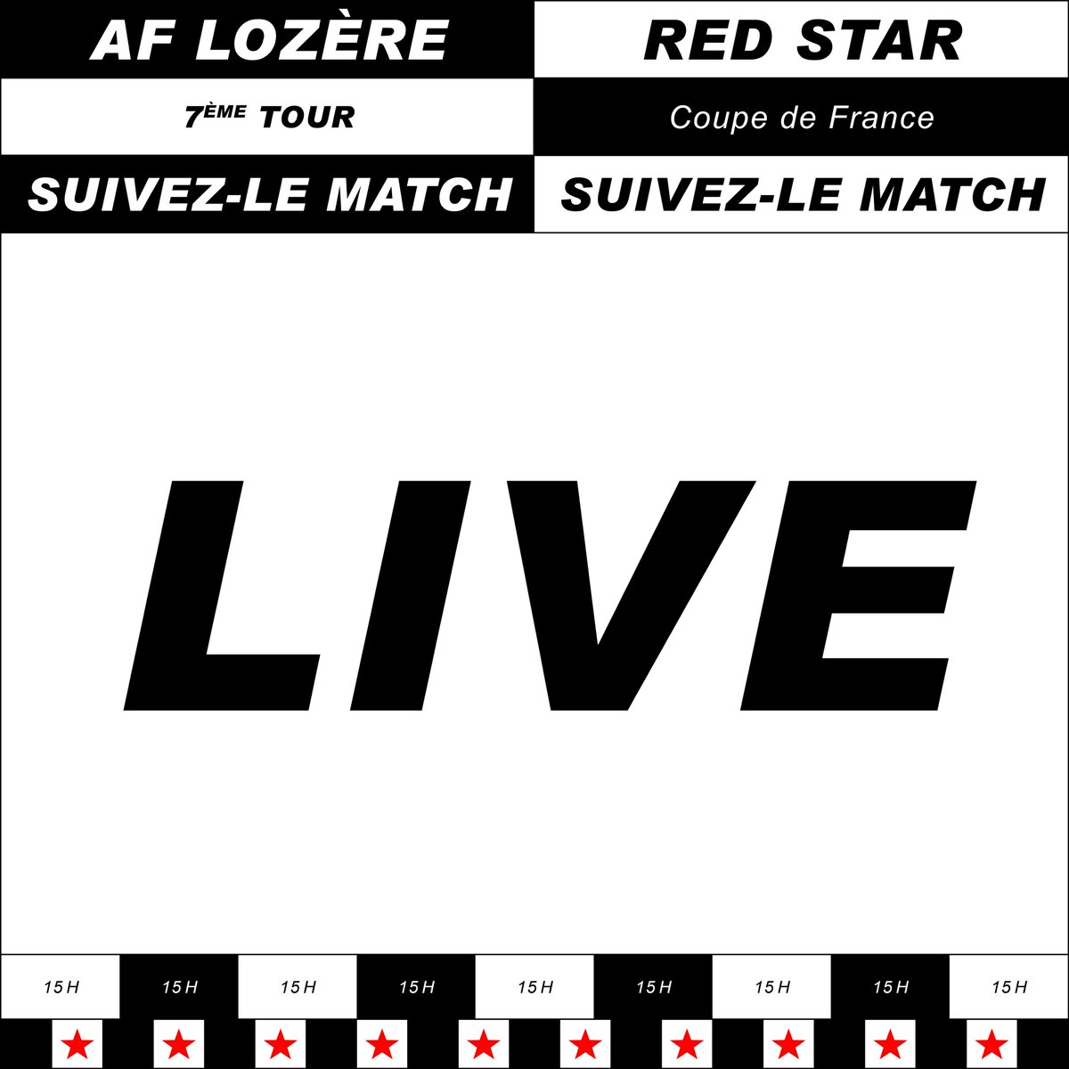 RedStarFC's tweet photo. ⌚️0' Le @RedStarFC ✪ vient de donner le coup d'envoi de cette rencontre ! 0-0 #AFLRED #AllezRedStarFC 📝 https://t.co/w4yn8XIxrr https://t.co/Nv4wELuaqi