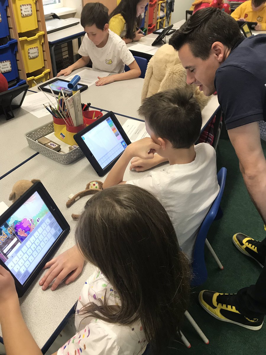 class_5p's tweet photo. #prodigymaths was a hit with 5P on Friday. Everyone has their own username and password to log on at home too. Even the teddy bears got to join in! https://t.co/8FtfOOz5qK