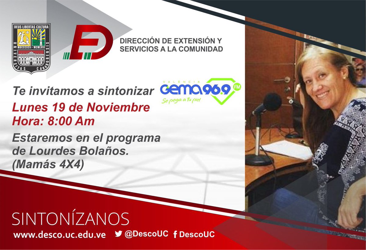 Mañana estaremos con <a href="/lourdesbolanos/">Lourdes Bolanos</a> en Gema 96.9 FM a las 8 am, hablando de nuestras actividades Desco y los logros en estos 30 años de aniversario! 👏🏼🎉