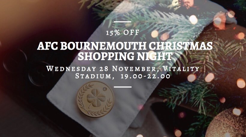 StatusMedal's tweet photo. Next week @StatusMedal will have a stand at the @afcbournemouth Christmas shopping night! We will have 15% off on the whole collection 🎄 #Christmas #Christmasshopping https://t.co/zWPWpB4NO1