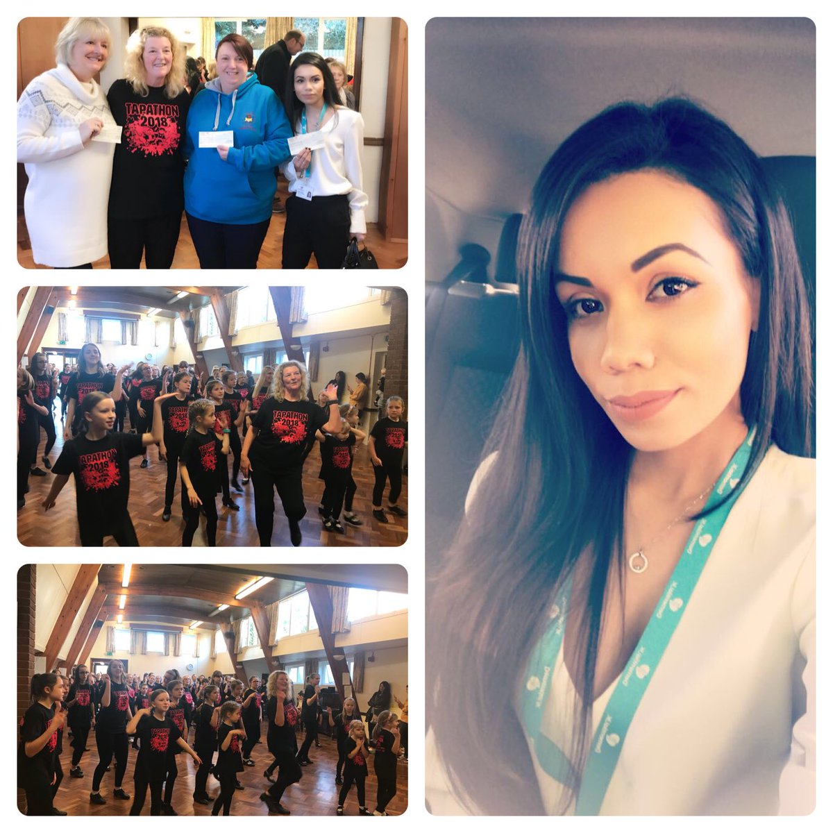 Hope10x1's tweet photo. On behalf of everyone @DementiaUK thank you to Karen Yates’ Dance School for a very warm welcome & your generous donation. Tapathon 2018 was absolutely brilliant, thank you for supporting DementiaUK #KarenYatesDanceSchool #DementiaUK #ChequePresentation #£1000 #Donation #Charity https://t.co/TKbqqIoLpJ