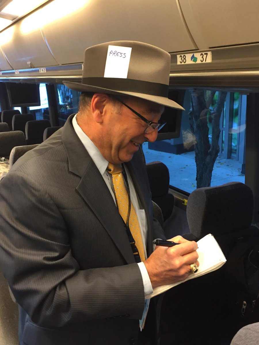 Your intrepid reporter! Already hard at work thanks to Stetson.