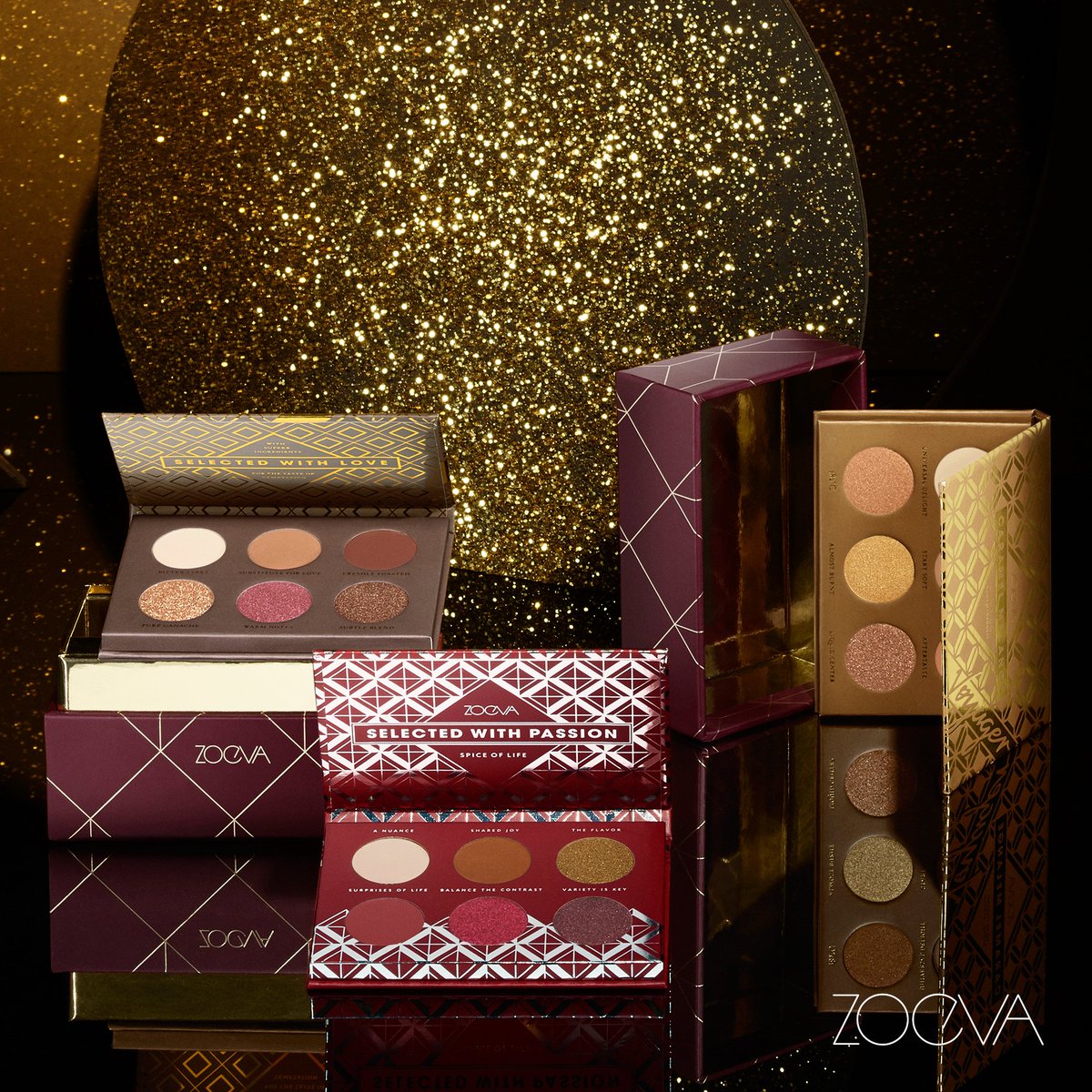 ZoevaCosmetics's tweet photo. Travel-size treats. Accent your eyes with deliciously sweet and spicy shades at home or on the go with our Plaisir Box Voyager, featuring three mini eyeshadow palettes. #ZOEVA #ZOEVAPlaisir #ZOEVAVoyager #minipalettes #makeupgifts #makeupsets https://t.co/rKlkGRFtCP https://t.co/tqeZzBvdoc