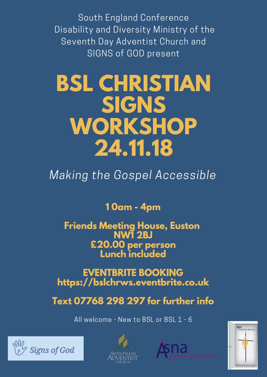 OfficialASNA's tweet image. Last few spaces left for this excellent course #BSLChristiansign #signsofGod