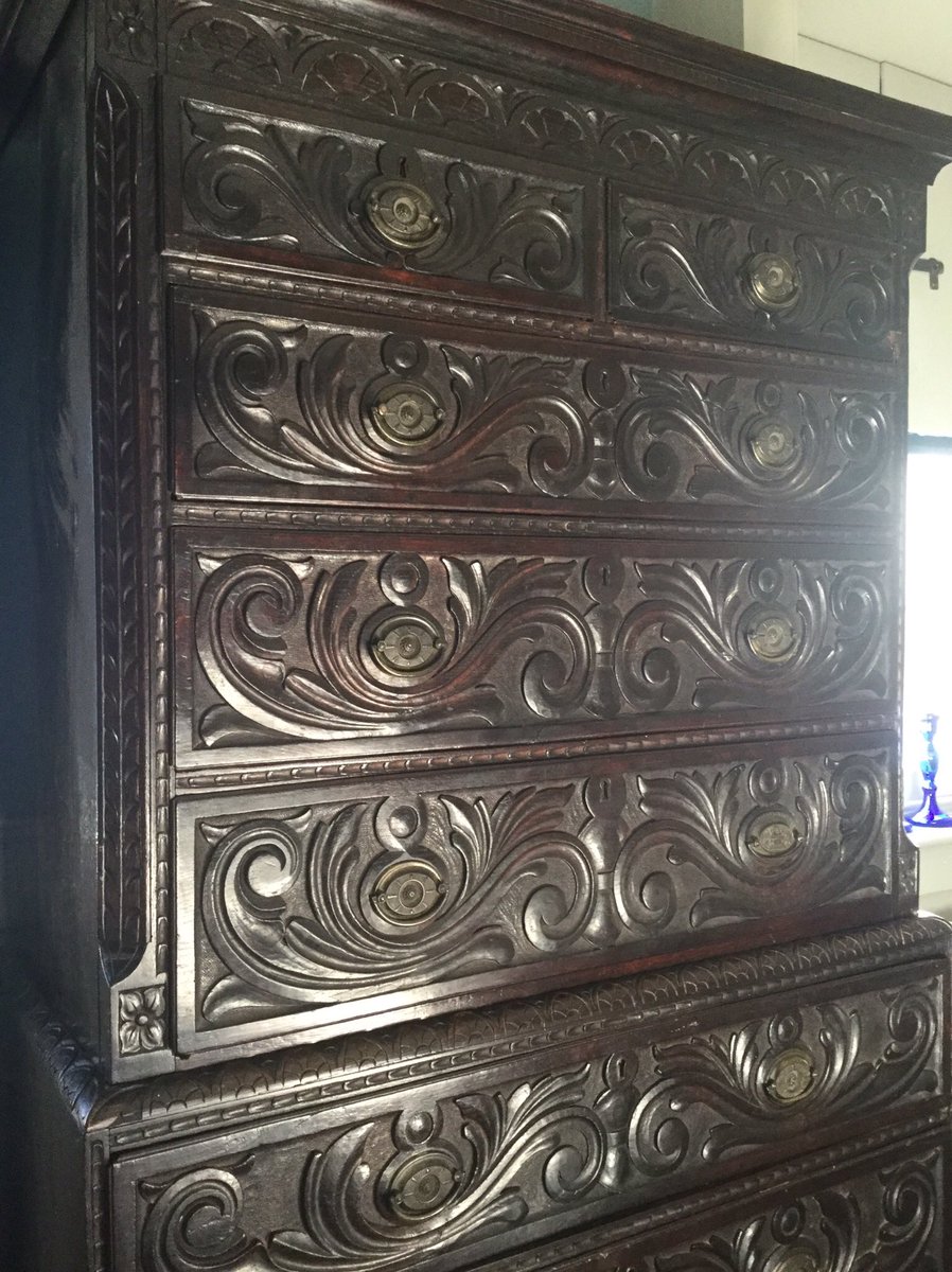 MrJohnNicolson's tweet photo. Wee #McTears auction bargain. Any furniture buffs out there know the date or provenance? It’s big - almost 7ft tall. And it was sold as late 18th Century. But I’m guessing Scottish and earlier -though with later handles. https://t.co/xMkTdQ3R67