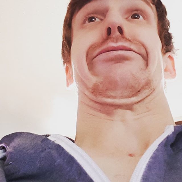 IdiotNest's tweet photo. I was trying to cheer @cayleebabe up the other day, so I sent her this picture. It's my impression of a T-Rex trying to take a selfie... why am I like this?

#potd #weirdo #selfie #trex #toomuchtime #cheerup #amipretty #quadruplechin https://t.co/yeNKQtzXzq https://t.co/o8tOHuq3TW