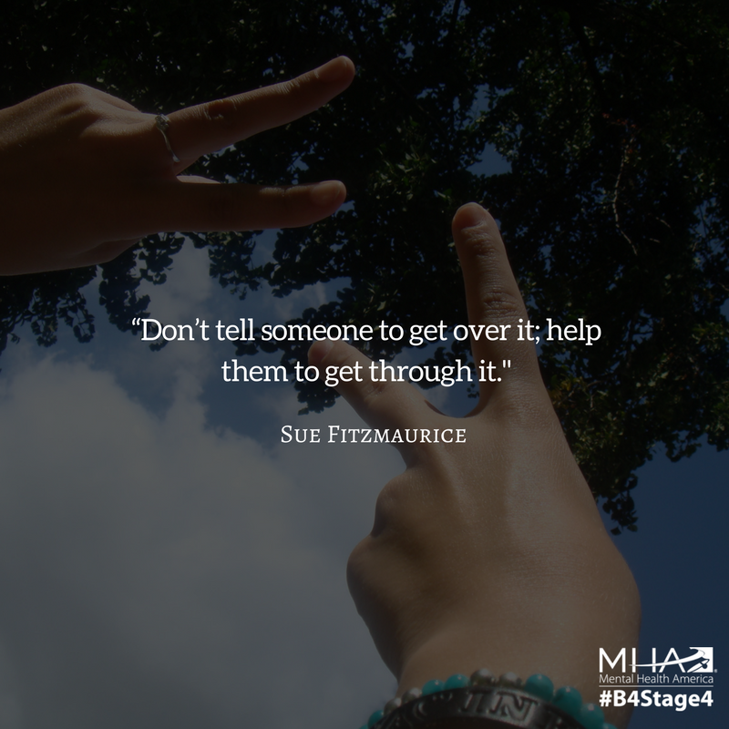 MentalHealthAm's tweet photo. If someone has opened up to you about their #mentalhealth concerns, recognize the courage it took for them to do that and acknowledge what they are experiencing. Sometimes acknowledging someone's pain can do more than telling them to cheer up. https://t.co/tOoIFvghuT