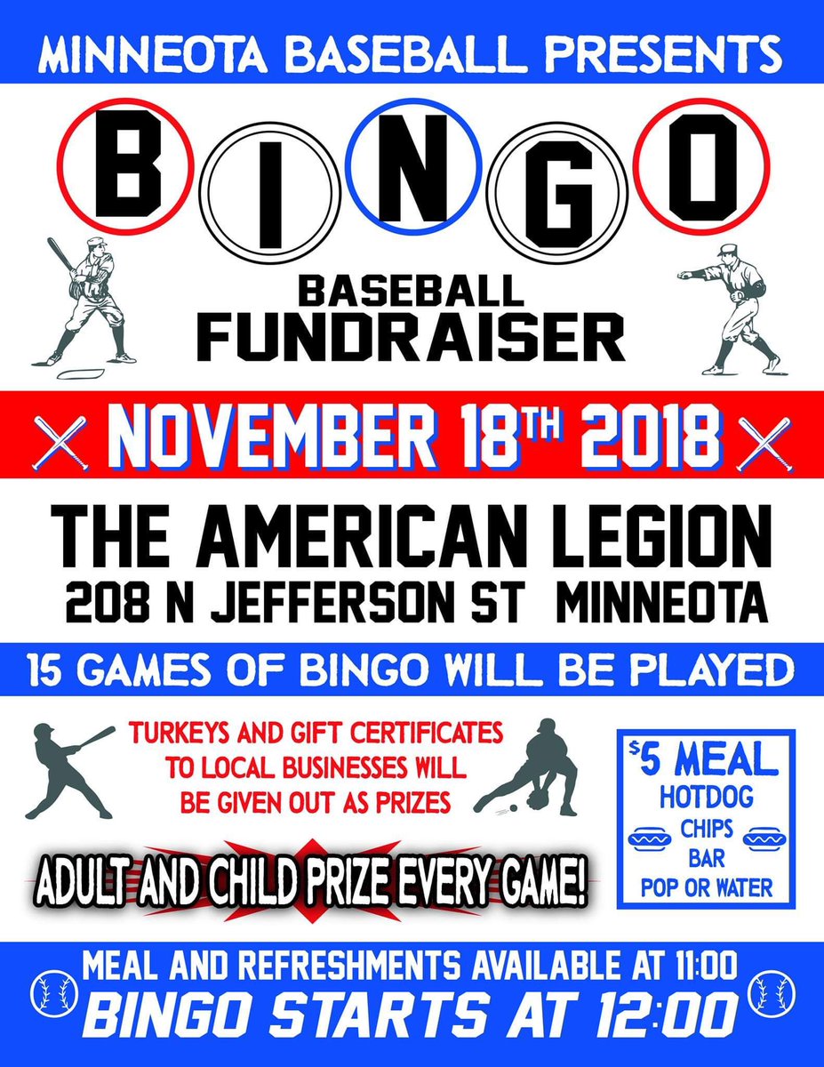 Great day to be inside for some bingo! See you at the Minneota Legion Hall for food at 11:00 and Bingo at 12:00! Great prizes for all ages.