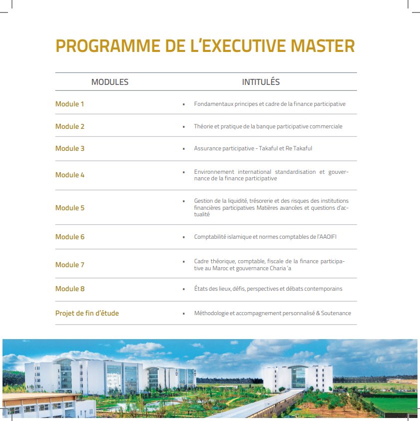 engineering_sl's tweet image. L'Université internationale de Rabat en partenariat avec le Groupe SL ENGINERERING TANGIER organise un Exécutive Master: 
- Pratique de la finance participative.
 A partir du 21 décembre 2018 à Tanger 
Les inscriptions se font en ligne sur  uir.ac.ma