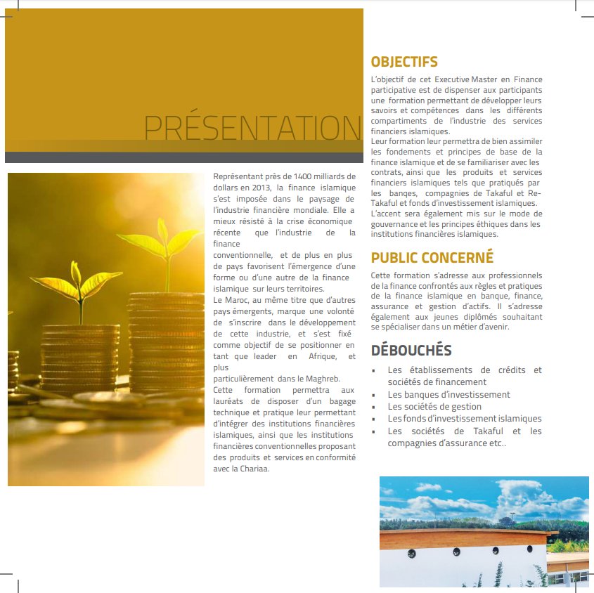 engineering_sl's tweet image. L'Université internationale de Rabat en partenariat avec le Groupe SL ENGINERERING TANGIER organise un Exécutive Master: 
- Pratique de la finance participative.
 A partir du 21 décembre 2018 à Tanger 
Les inscriptions se font en ligne sur  uir.ac.ma