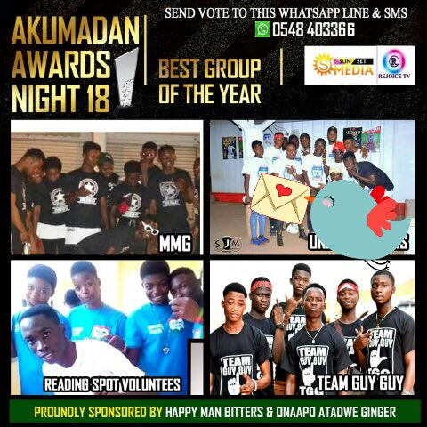 eduspots's tweet photo. The Akumadan volunteer team led by @CarlosBoahen have been nominated for a local award in their community! Their work on this project is inspiring and tireless. Please support them by sending a text; it means the world to them. #localrecognition #readingspots #volunteers https://t.co/wf7LFidKXh