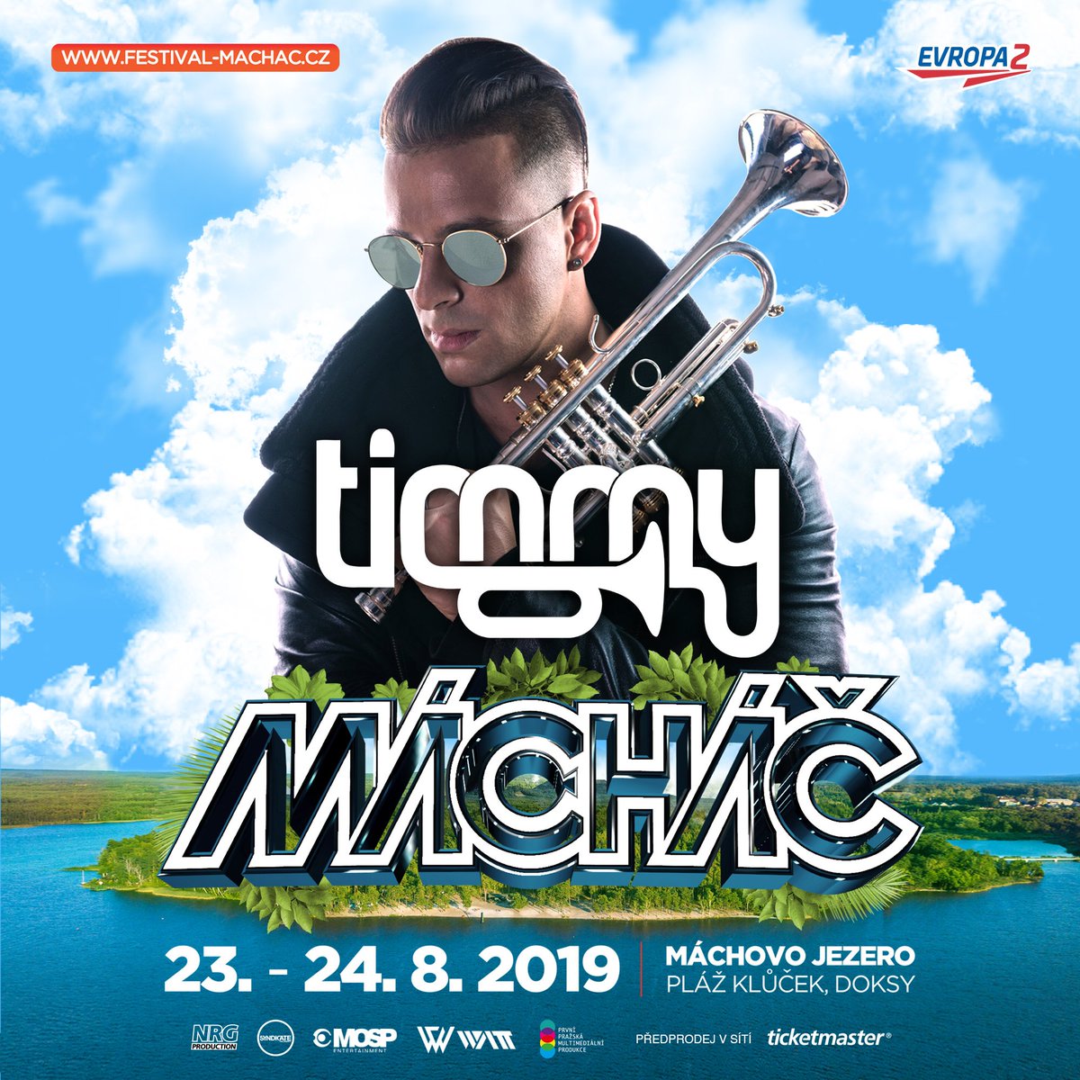 FestivalMachac's tweet photo. 🎺 Timmy Trumpet pátečním headlinerem Mácháče 2019 🎺
Vstupenky exkluzivně v síti Ticketmaster.
#machac #timmytrumpet https://t.co/r6636154RH