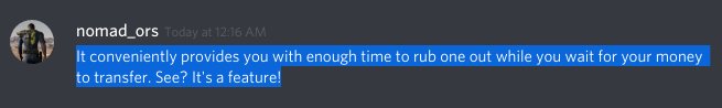 Ripple (XRP) Discord (@xrpdiscord) on Twitter photo MoTD: "It conveniently provides you with enough time to rub one out while you wait for your money to transfer. See? It's a feature!" - <a href="/IVANLuvek/">Ivan_Luvek</a> #XRPDiscord #RippleDiscord #xrp #xrpcommmunity #xrparmy #cryptocurrency #cryptocurrencies #btc #bitcoin #ETH #ethereum #ripple #XRP MoTD: "It conveniently provides you with enough time to rub one out while you wait for your money to transfer. See? It's a feature!" - <a href="/IVANLuvek/">Ivan_Luvek</a> #XRPDiscord #RippleDiscord #xrp #xrpcommmunity #xrparmy #cryptocurrency #cryptocurrencies #btc #bitcoin #ETH #ethereum #ripple #XRP
