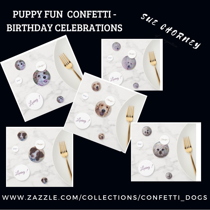 Artistriesbysue's tweet photo. Birthday Fun with these puppies scattered around the table to help you celebrate! https://t.co/jXb8y2tKMp
#zazzlemade #puppyconfetti #watercolordogs #suechorney #zazzlefun #birthdayconfetti #tablefun #partyfun #dogsgalore #myfavoritepuppy
#Zazzle https://t.co/9oVGPpcqR6