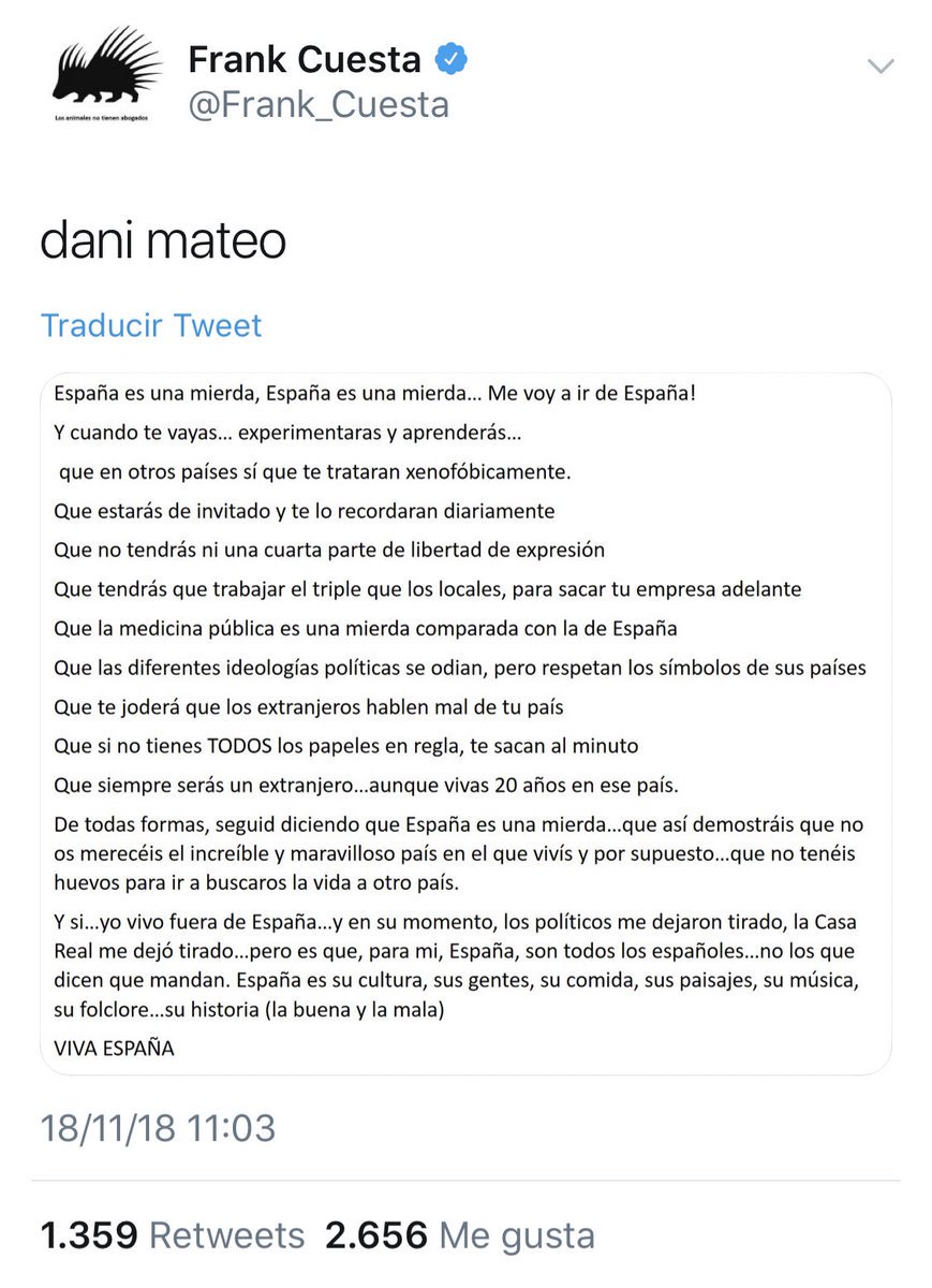 Schuma78's tweet photo. Twitter ha cerrado la cuenta de Frank Cuesta por publicar esto. Al final Dani Mateo tenía razón y en España no hay libertad de expresión... https://t.co/F1uE0MduqV