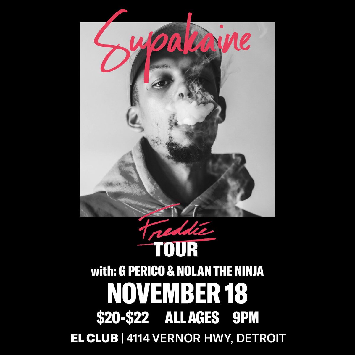 JoeRobinsonAPX's tweet photo. Yo @Supakaine live tonight with @FreddieGibbs at el club! The show is nearly sold out. So get a ticket https://t.co/bN7cw25IOf