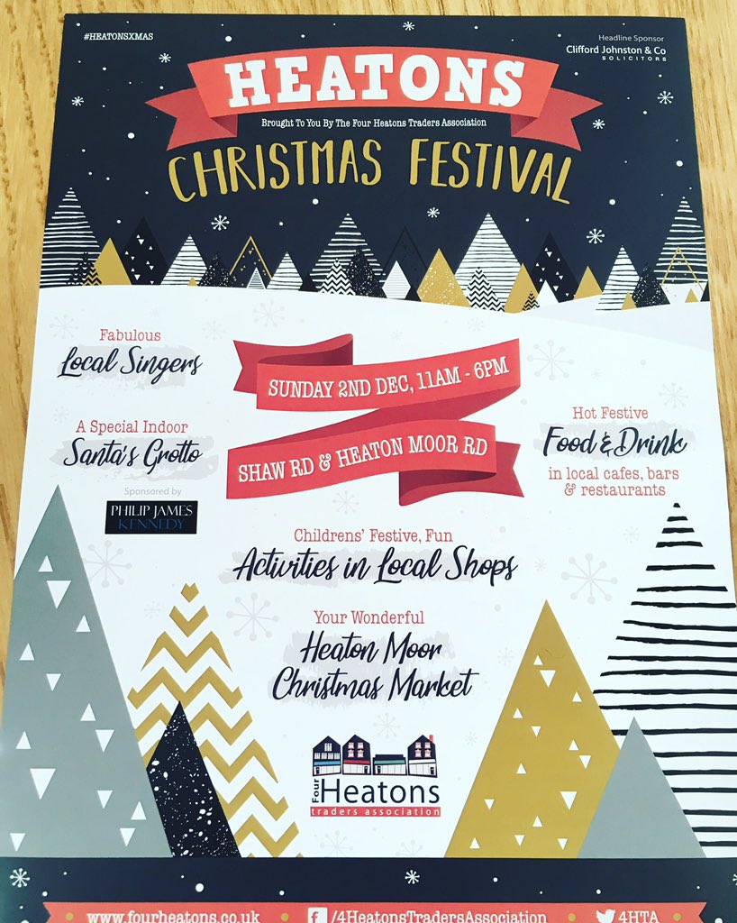 4HTA's tweet photo. In 2 weeks time, #HeatonsXmas will have arrived around Shaw Rd/Heaton Moor Rd - 11am-6pm. If you are there as it goes dark, bring along a torch/battery-operated lantern and let’s #LightUpShawRd https://t.co/IcrSFm2HY0 #TheHeatons https://t.co/T3n2iZjf34