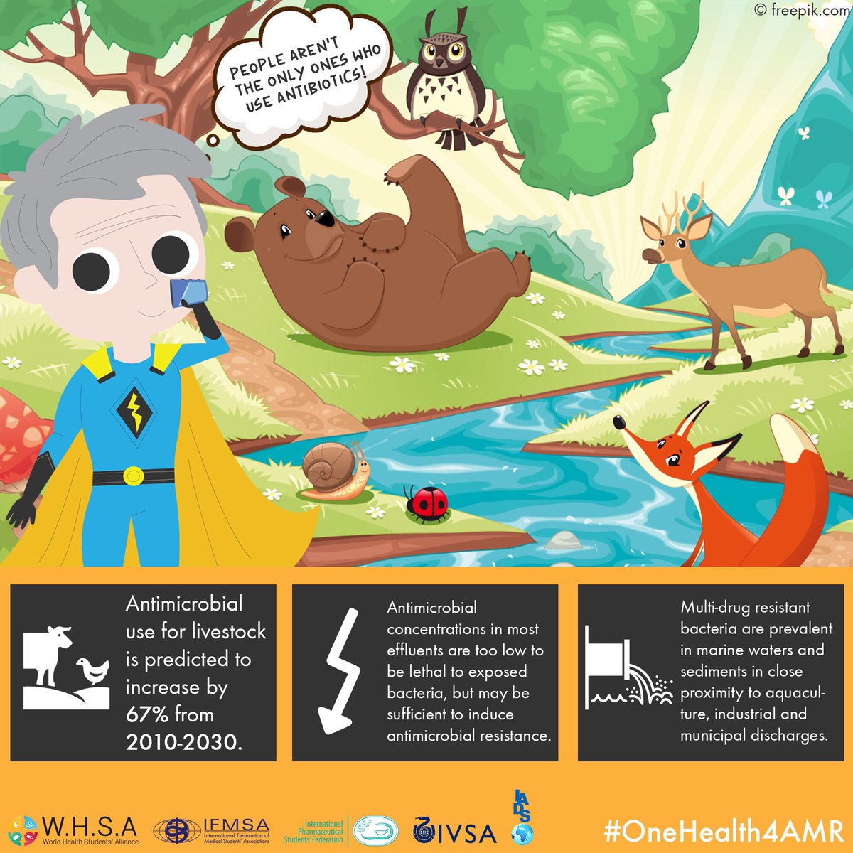IPSForg's tweet photo. The environment is key to the spread and development of antimicrobial resistance. While heavy emphasis is often put on the misuse of antibiotics in the context of healthcare, the role of the environment is often easily overlooked.
#OneHealth4AMR #IPSFaware #WHSA #WAAW2018 https://t.co/kCqiNY1osT