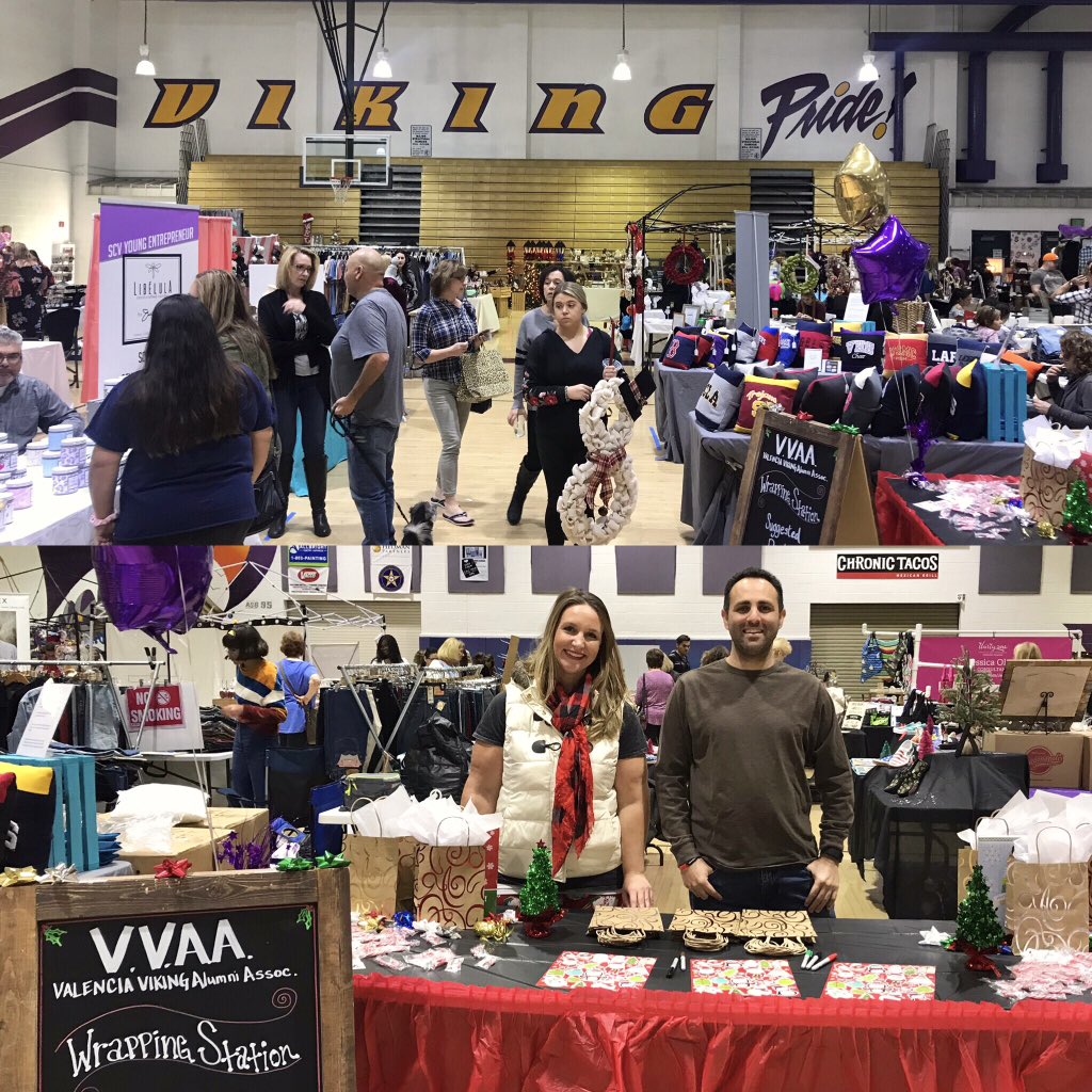 AlumniViking's tweet photo. Come get your holiday gifts at the Valencia Boutique benefiting the Viking Foundation. The Alumni Association is here wrapping gifts. 🎁👍🏽 https://t.co/drRT1ptjct